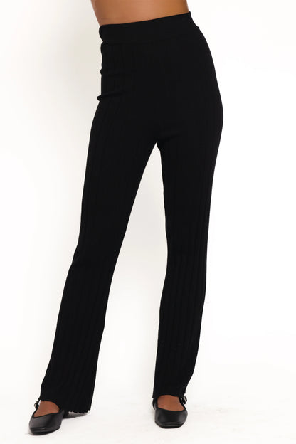 Silvie Long Sleeve Knitted Set Black