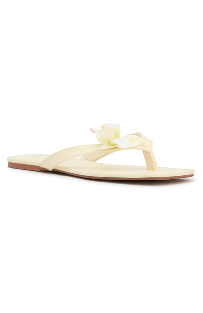 Lathan Orchid Thong Sandals Lemon