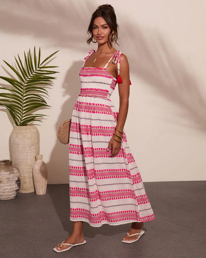 Sun Reverie Abstract Striped Maxi Dress