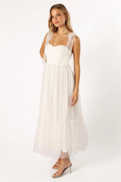 Floret Midi Dress Off White