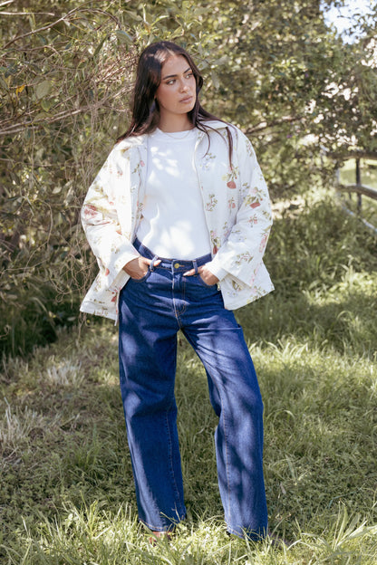 Danica Barn Jacket Khaki Floral