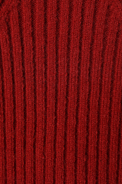 Gia Sweetheart Neck Bell Sleeve Knit Sweater Wine