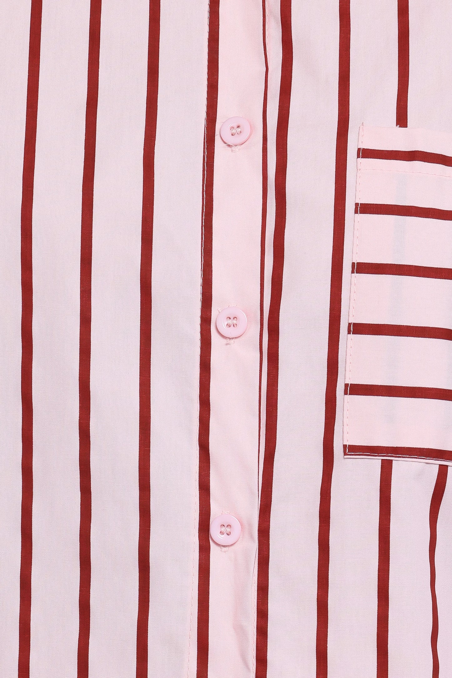 Ashlyn Short Set Pink And Burgundy Stripe