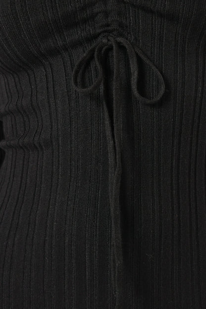 Irene Long Sleeve Midi Dress Black