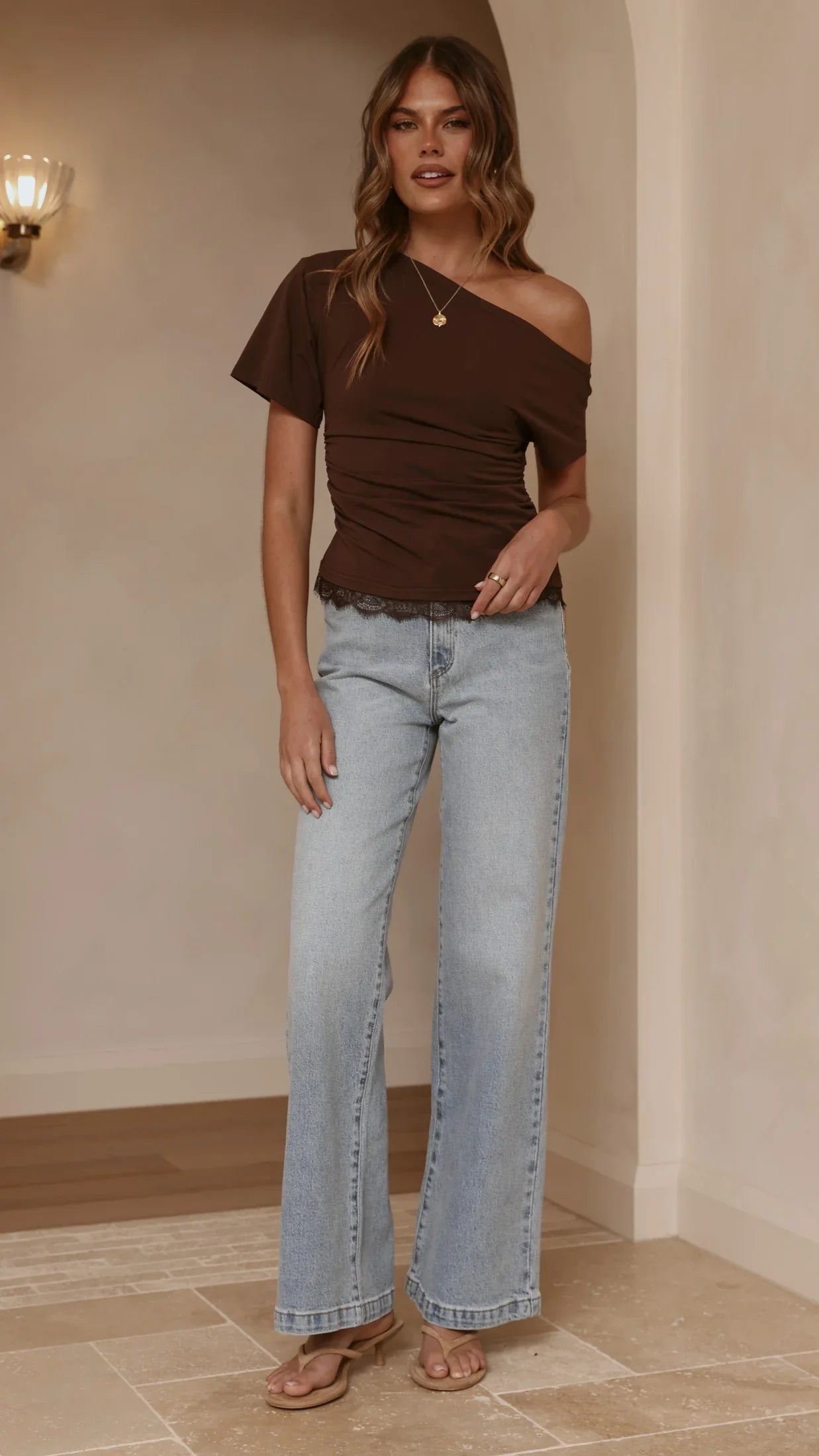 Tallie Lace Top Chocolate