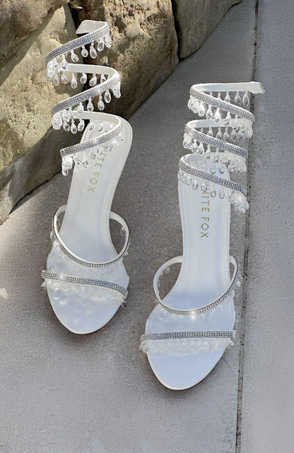 Soliel Wrap Heels White Clear