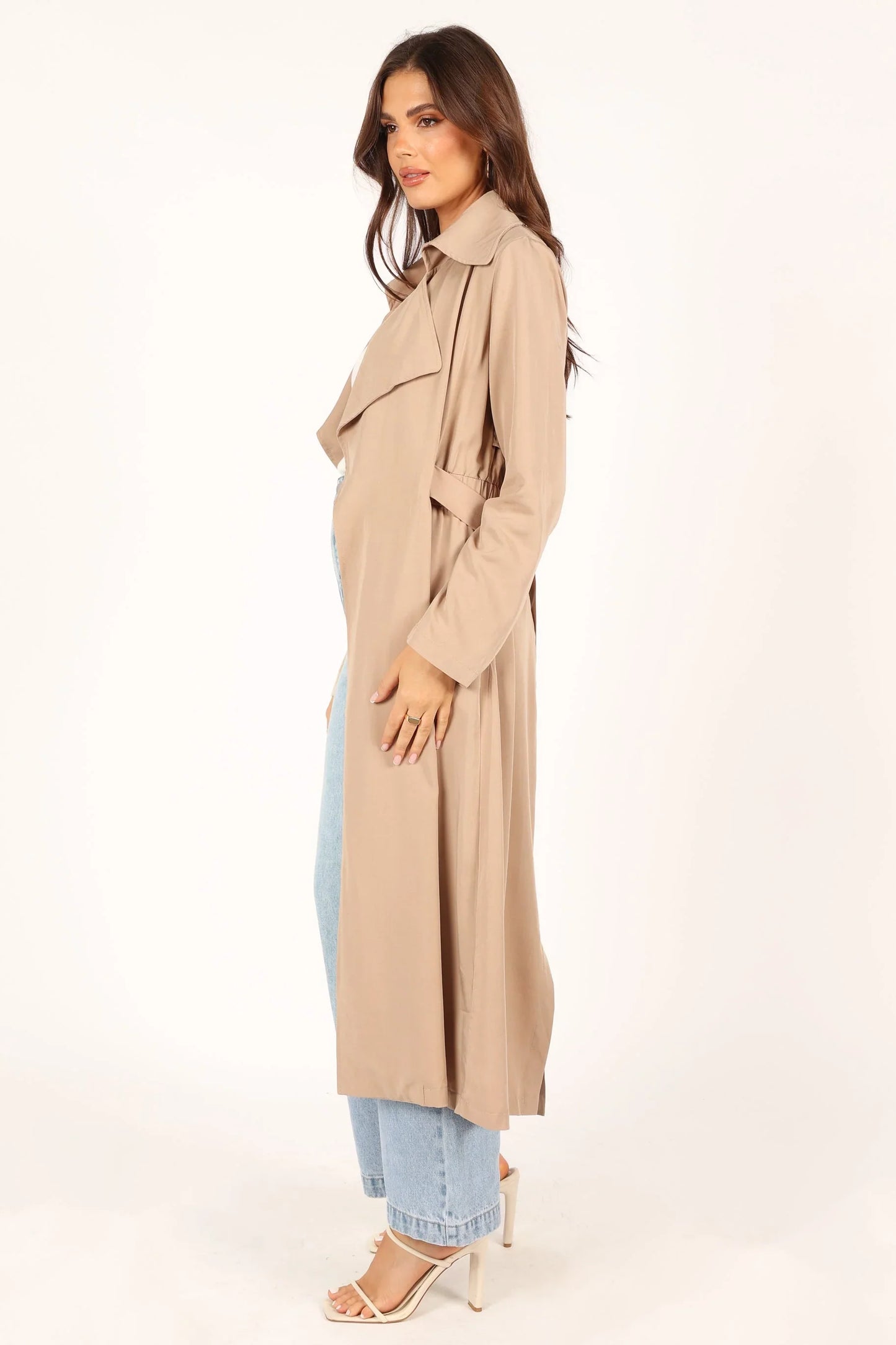 Robyn Tie Front Trench Coat Beige