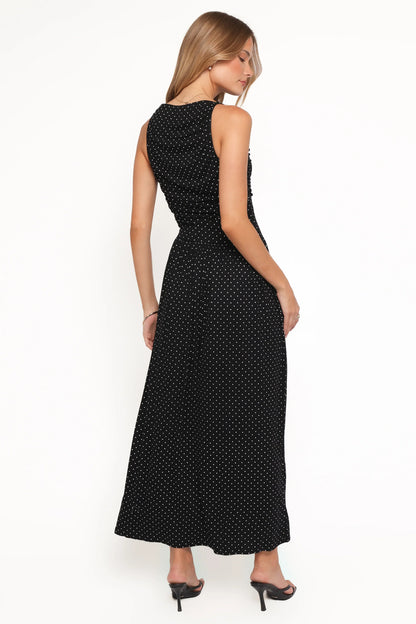 Shirley Maxi Dress Black Polka Dot