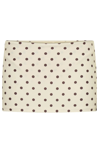Island Babe Skort Cream Choc Polka Dot