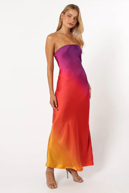 Mallory Strapless Maxi Dress Sunset Cosmo