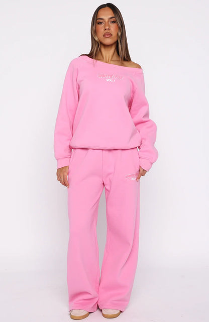 Vol 1 Off Shoulder Sweater Bubblegum