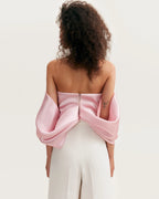 Pink organza off shoulder blouse with meringue flounces Xo Xo