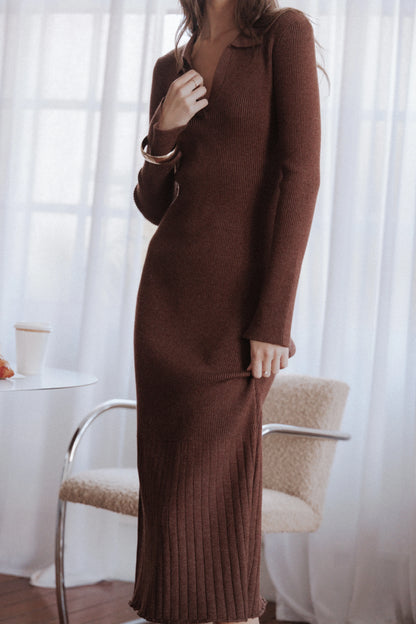 Makenna Knit Dress Brown