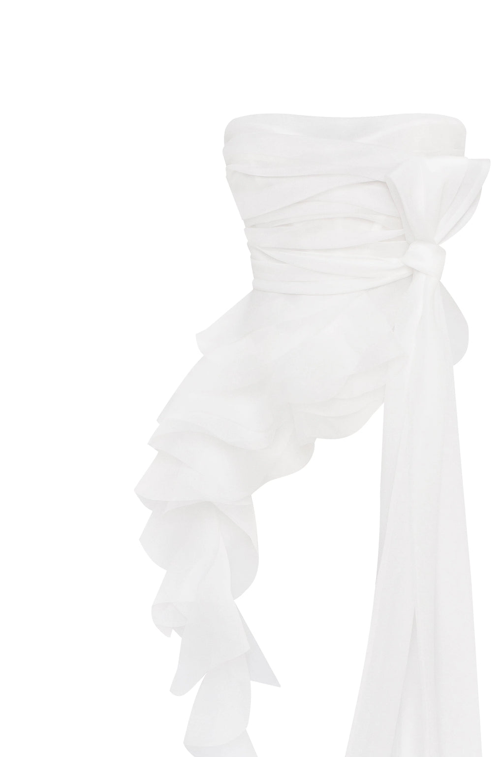 Dreamy blouse with meringue flounces in white Midnight Walk