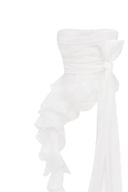 Dreamy blouse with meringue flounces in white Midnight Walk