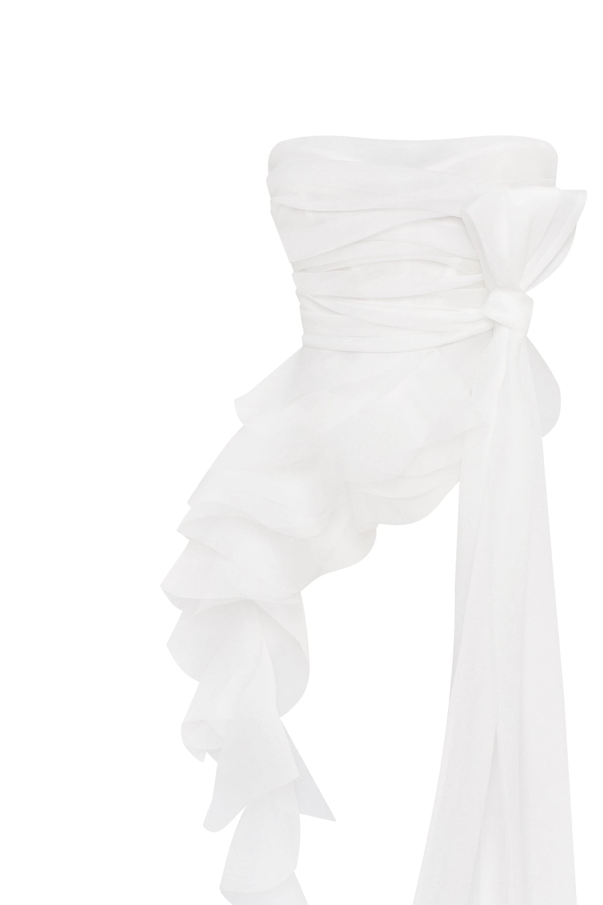 Dreamy blouse with meringue flounces in white Midnight Walk