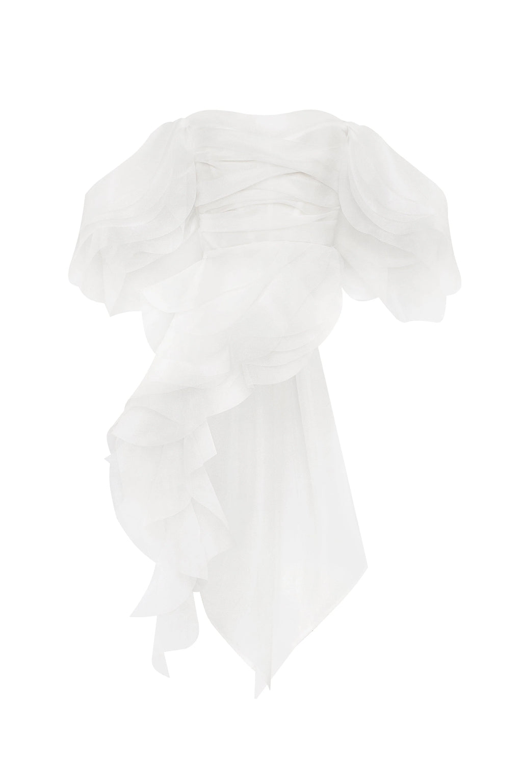 Dreamy blouse with meringue flounces in white Midnight Walk
