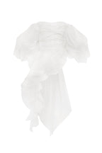 Dreamy blouse with meringue flounces in white Midnight Walk