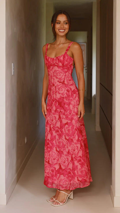 Margo Midi Dress Pink Floral