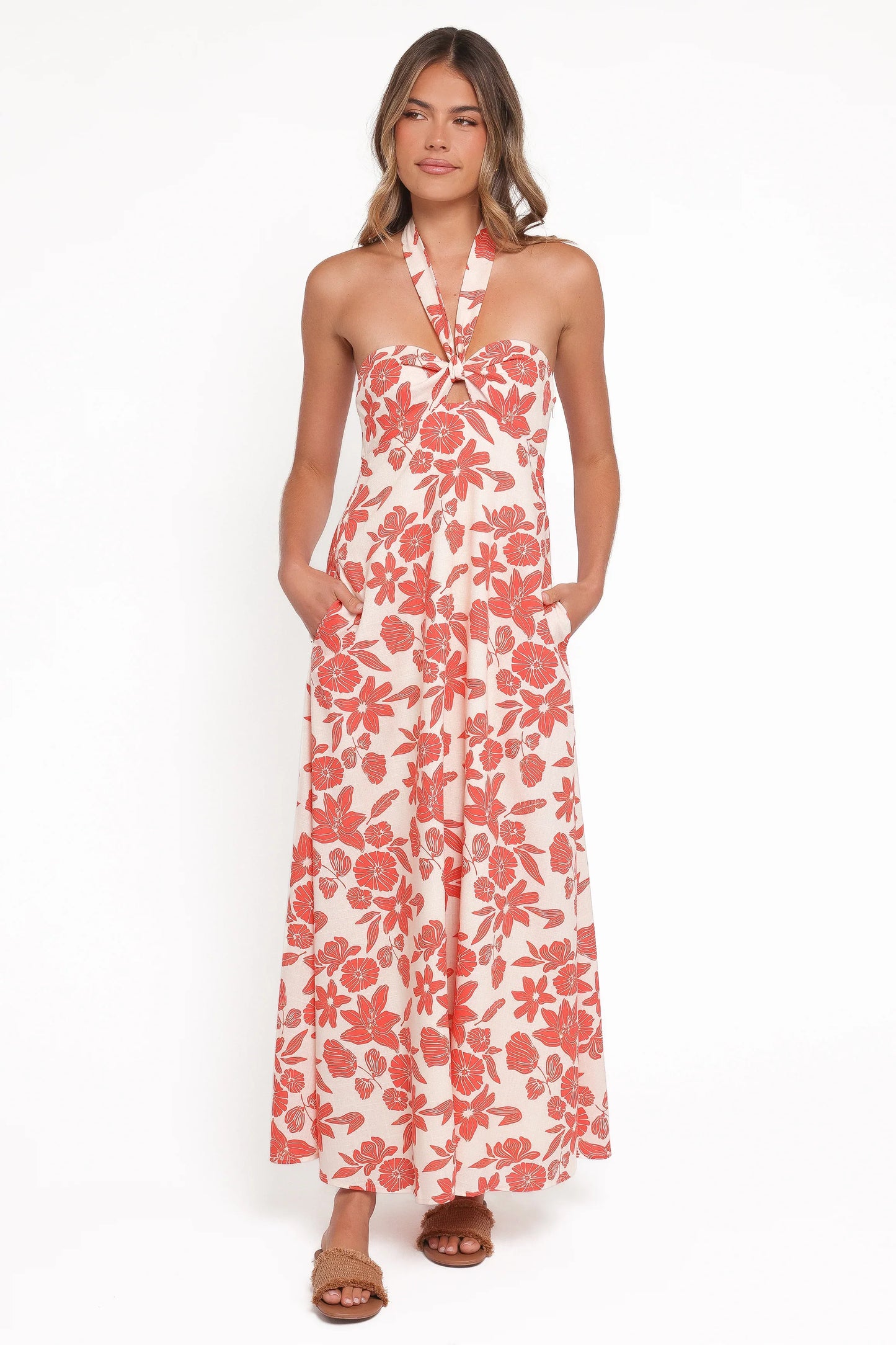 Cottrell Maxi Dress Red Floral