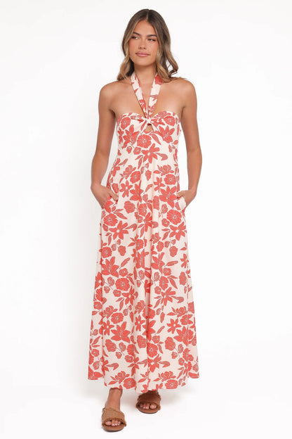 Cottrell Maxi Dress Red Floral
