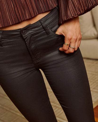 Vessa Super Stretch Mid Rise Bootcut Coated Jeans
