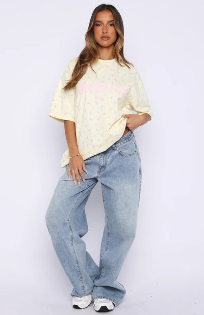 Offstage Printed Oversized Tee Lemon Ditsy
