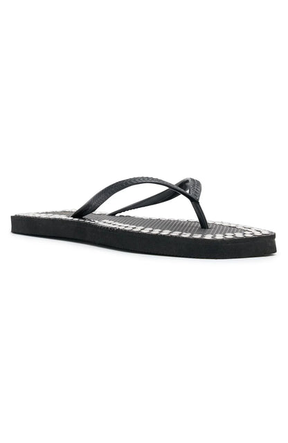 Eyre Studded Thong Sandals Black