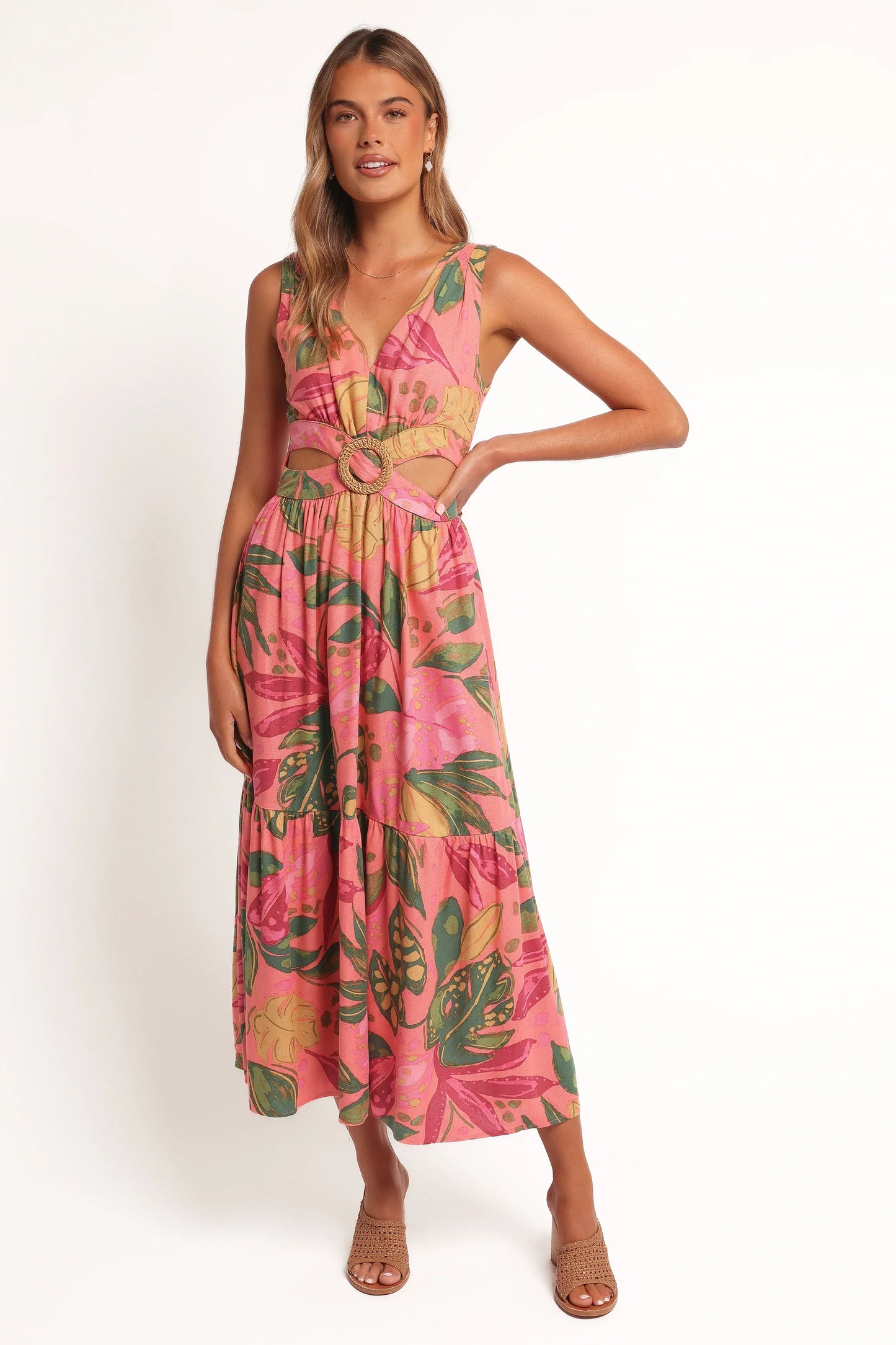 Oasis Midi Dress Pink Rio