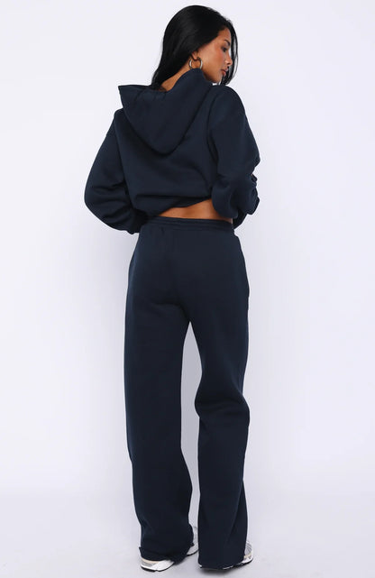 Starting Fresh Wide Leg Sweatpants Navy