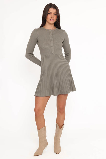 Darlina Long Sleeve Mini Dress Olive