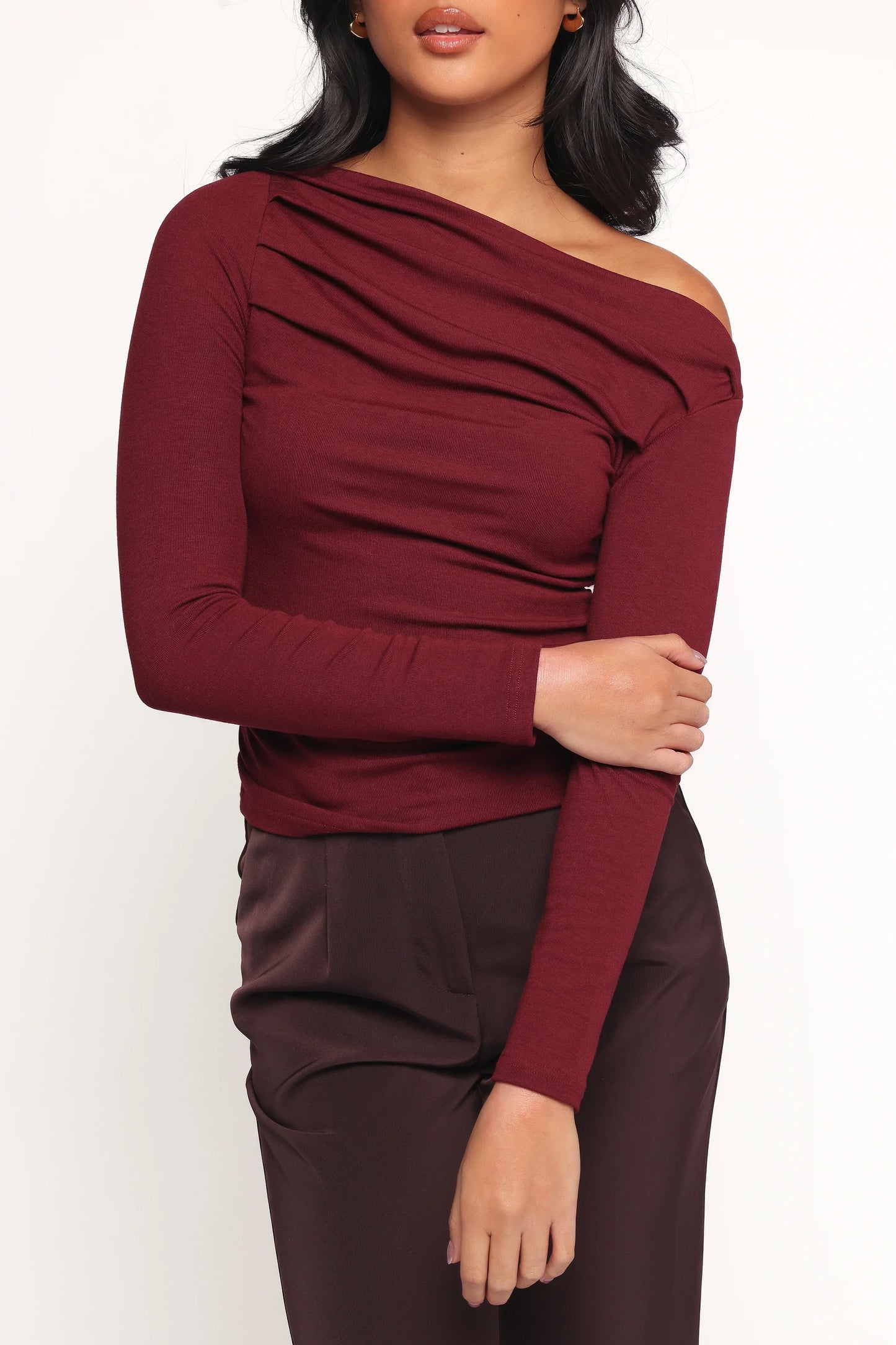 Cer Knit Top Cherry Chocolate