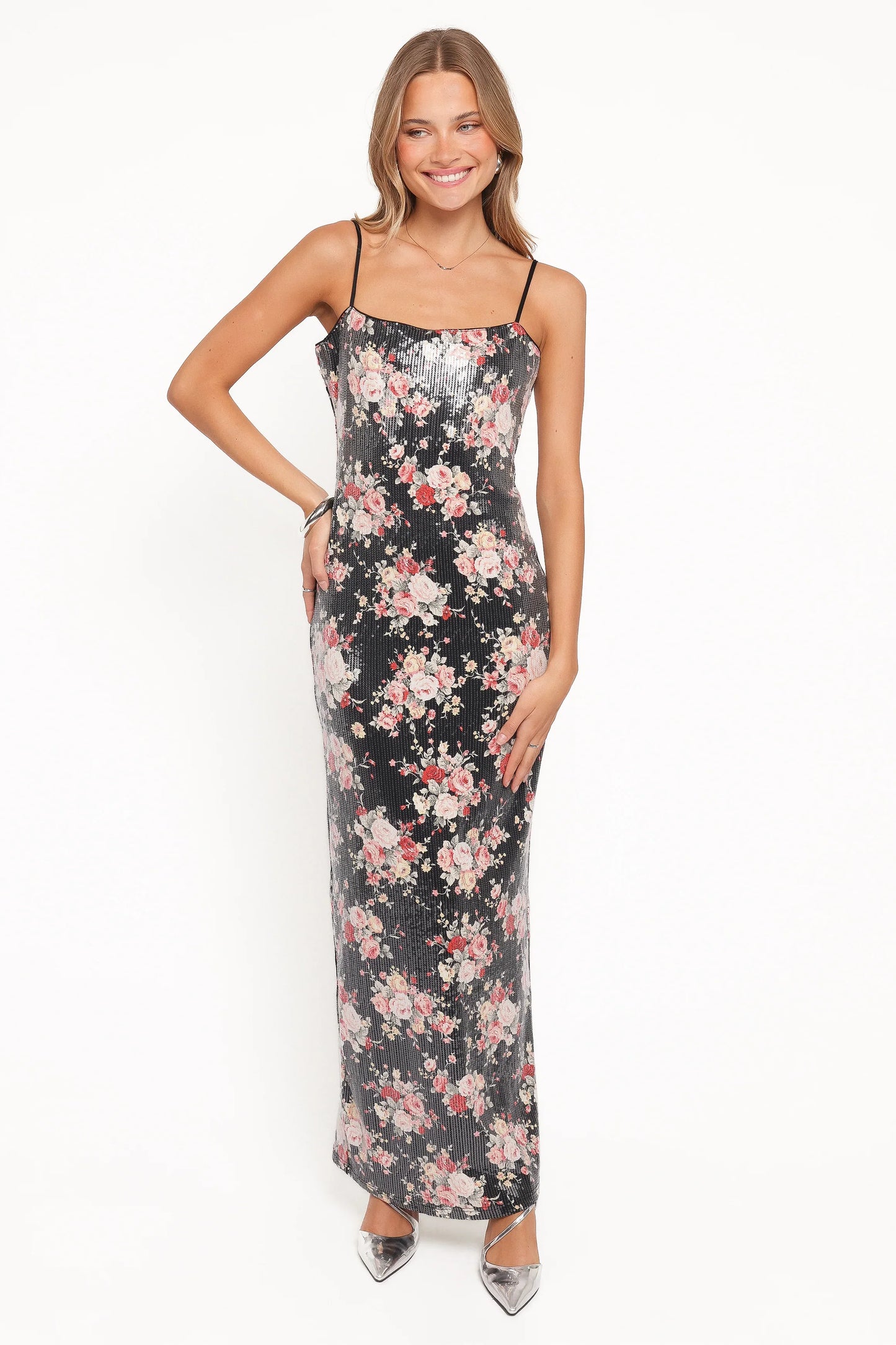 Everlee Maxi Dress Floral Sequin