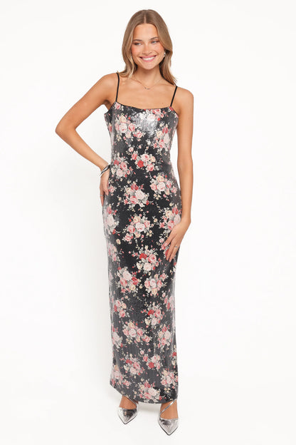 Everlee Maxi Dress Floral Sequin