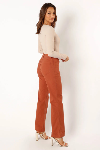 Nico Wide Leg Jean Tan