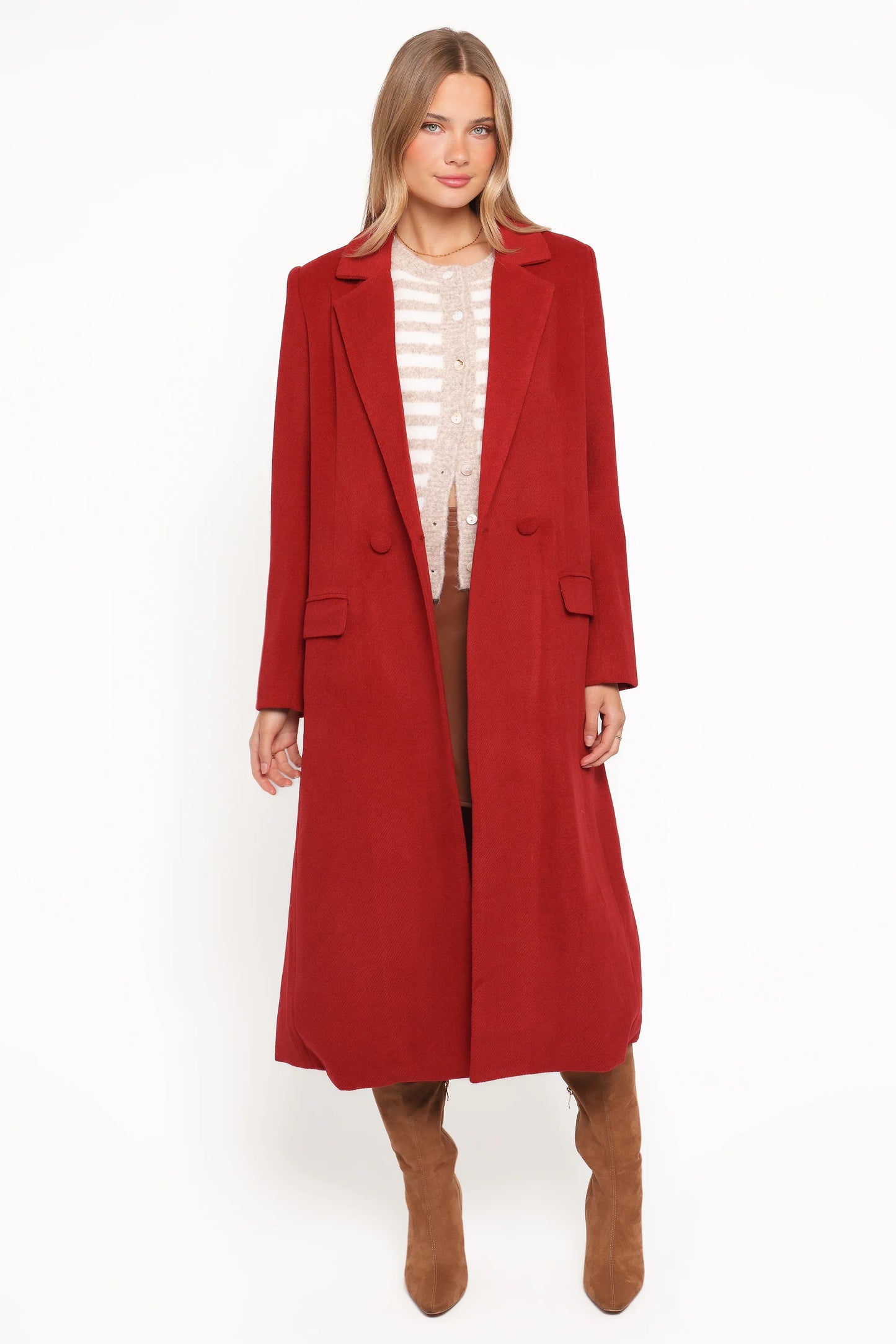 Jett Long Blazer Coat Red