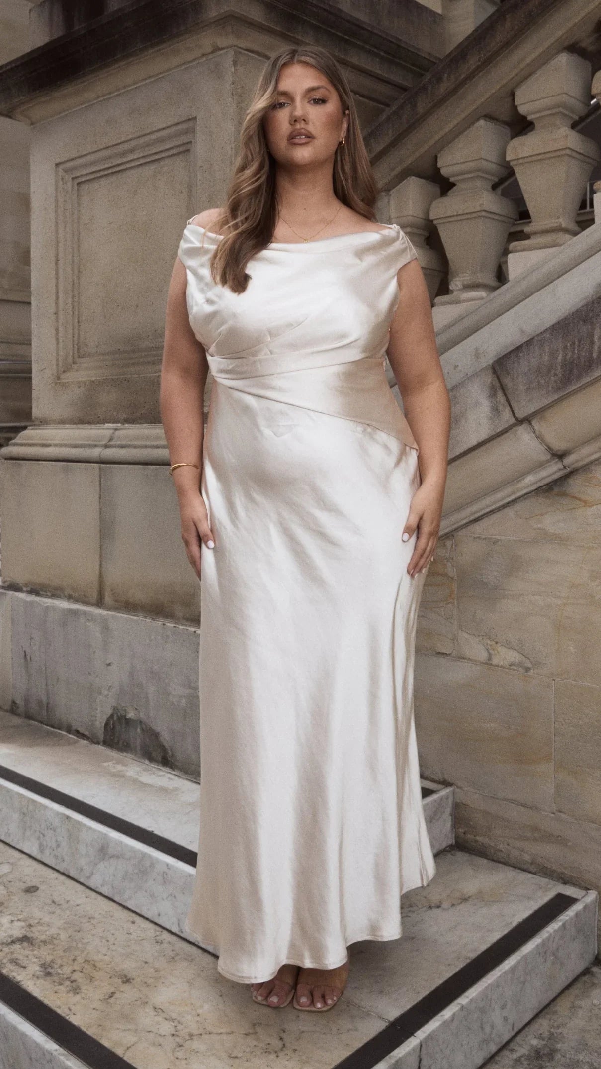 Auria Off Shoulder Maxi Dress Champagne