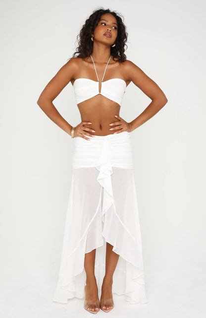 White Whisper Halter Top Off White