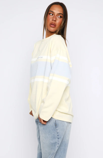 Bad Timing Oversized Long Sleeve Tee Lemon