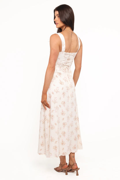 Clarissa Midi Dress White Floral