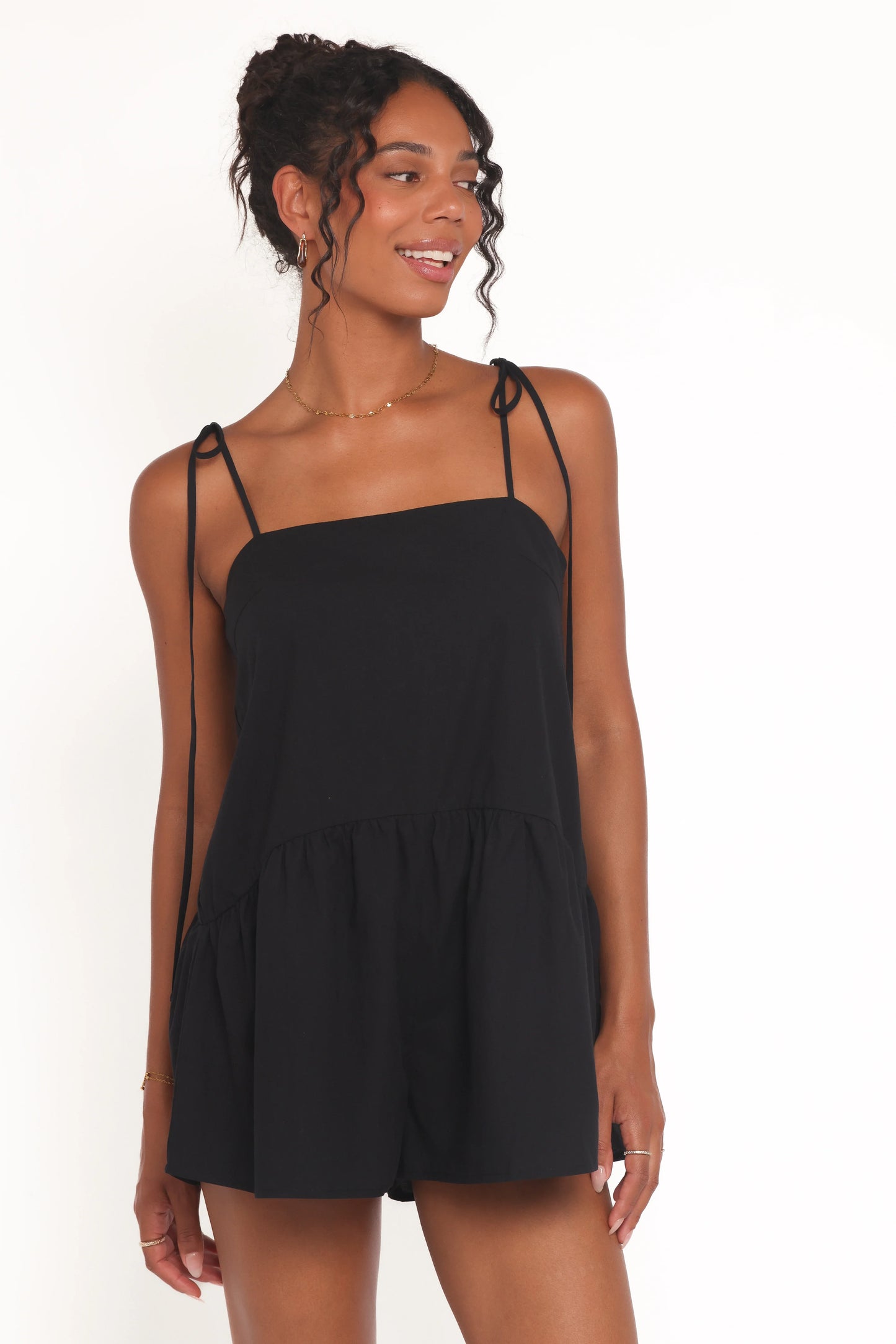 Rubie Tie Shoulder Romper Black