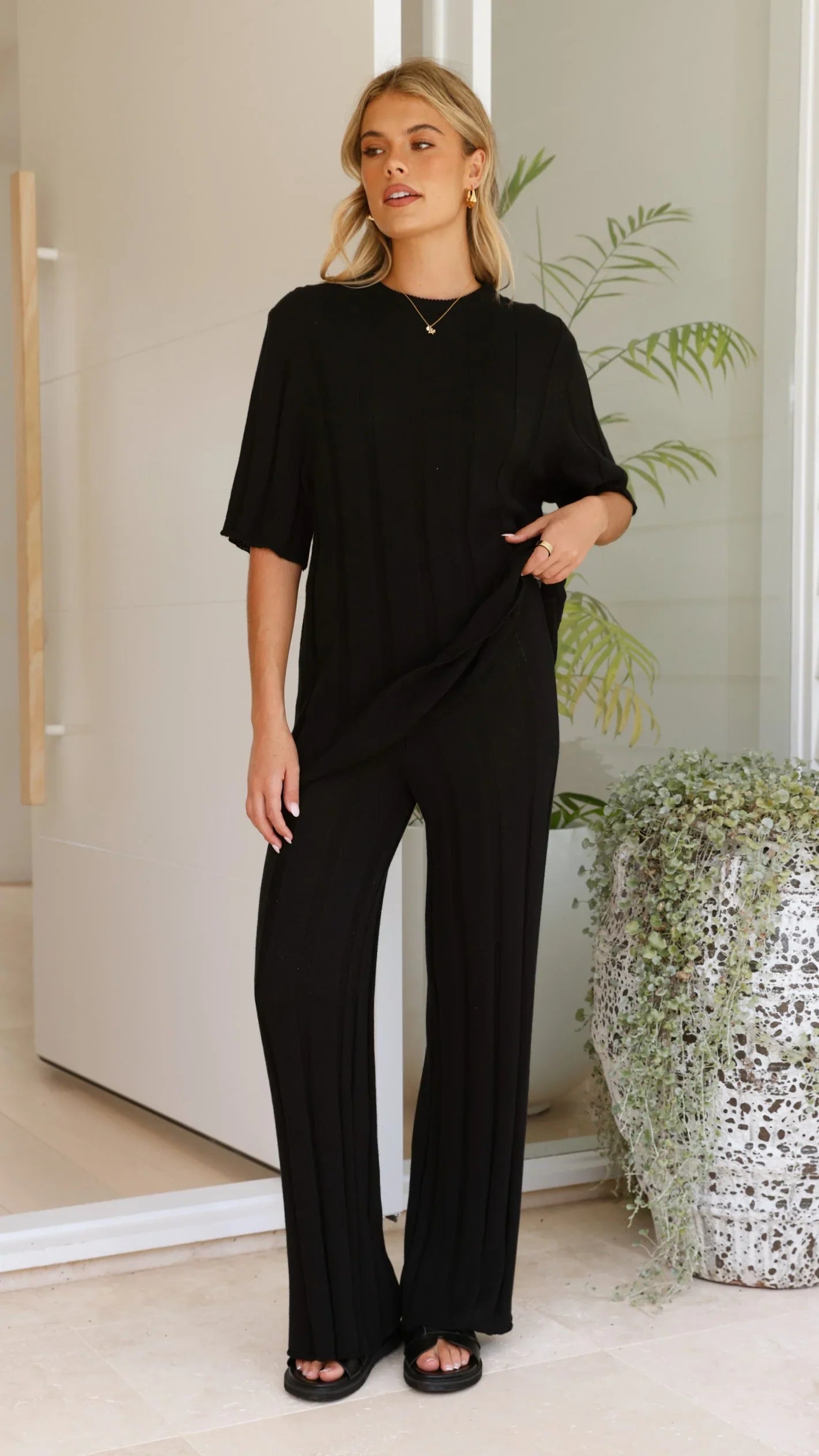 Bayu Knit Top Black