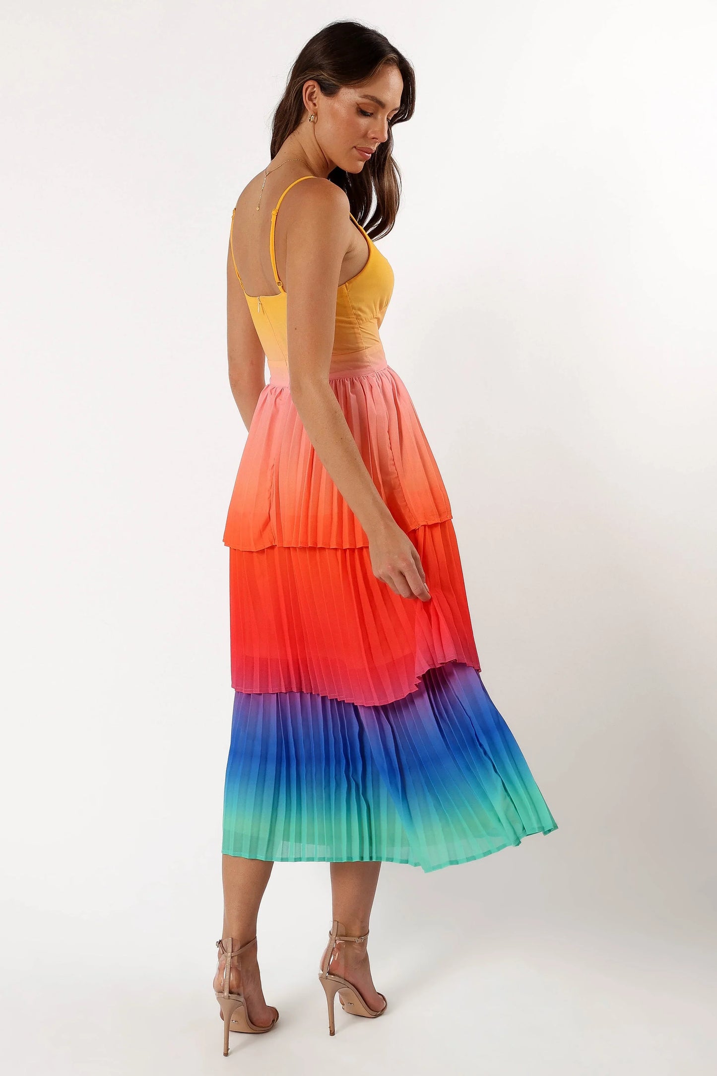 Lanos Tiered Midi Dress Multicoloured