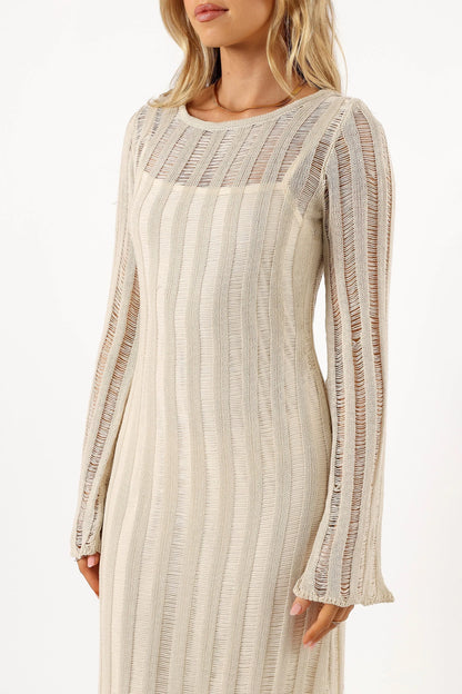 Jaye Long Sleeve Maxi Dress Cream
