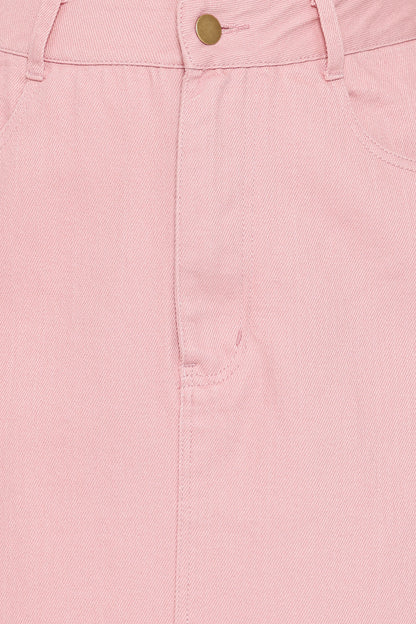 Dana Denim Midi Skirt Dusty Pink