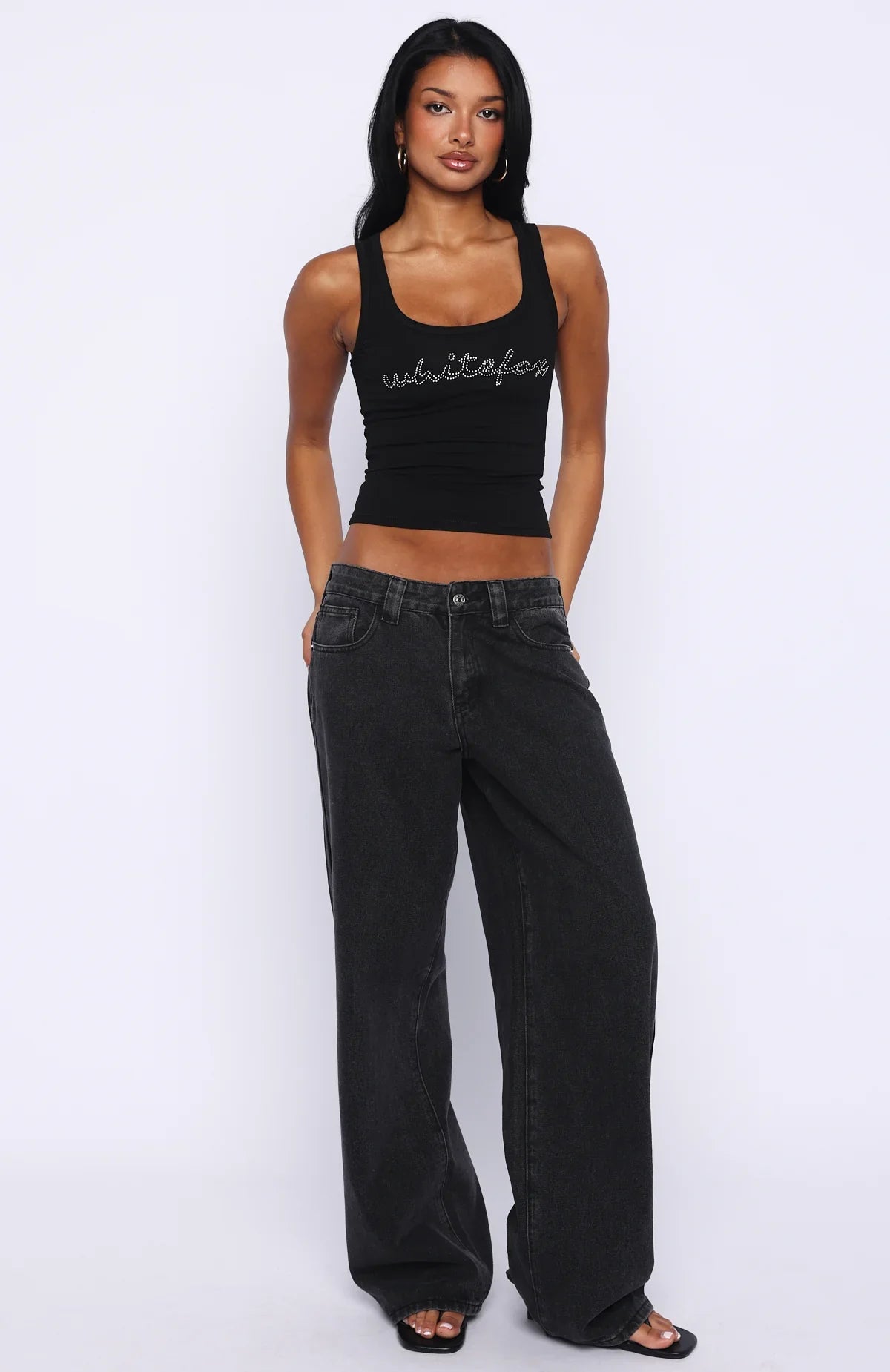 Radiant Beauty Studded Tank Top Black