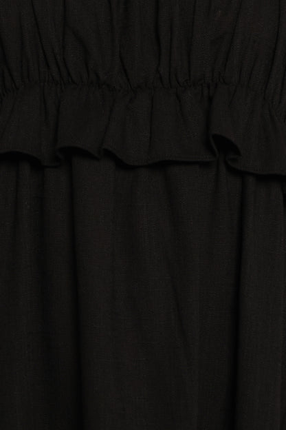 Ross Frill Strap Maxi Dress Black