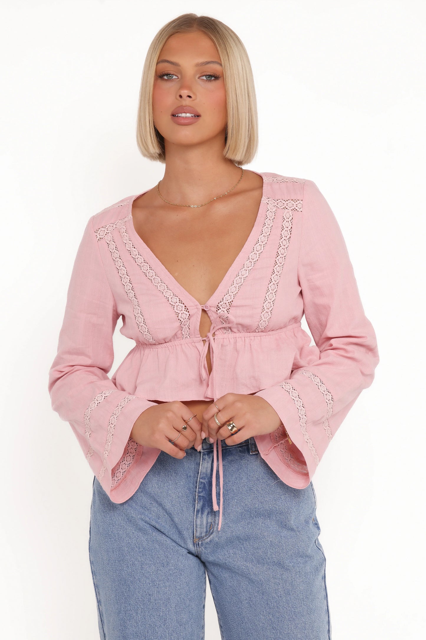 Reed Long Sleeve Top Pink