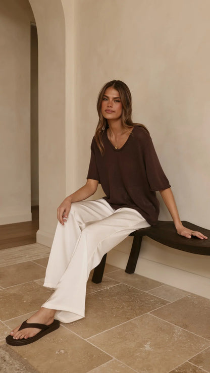 Spring Scoop Neck Tee Chocolate
