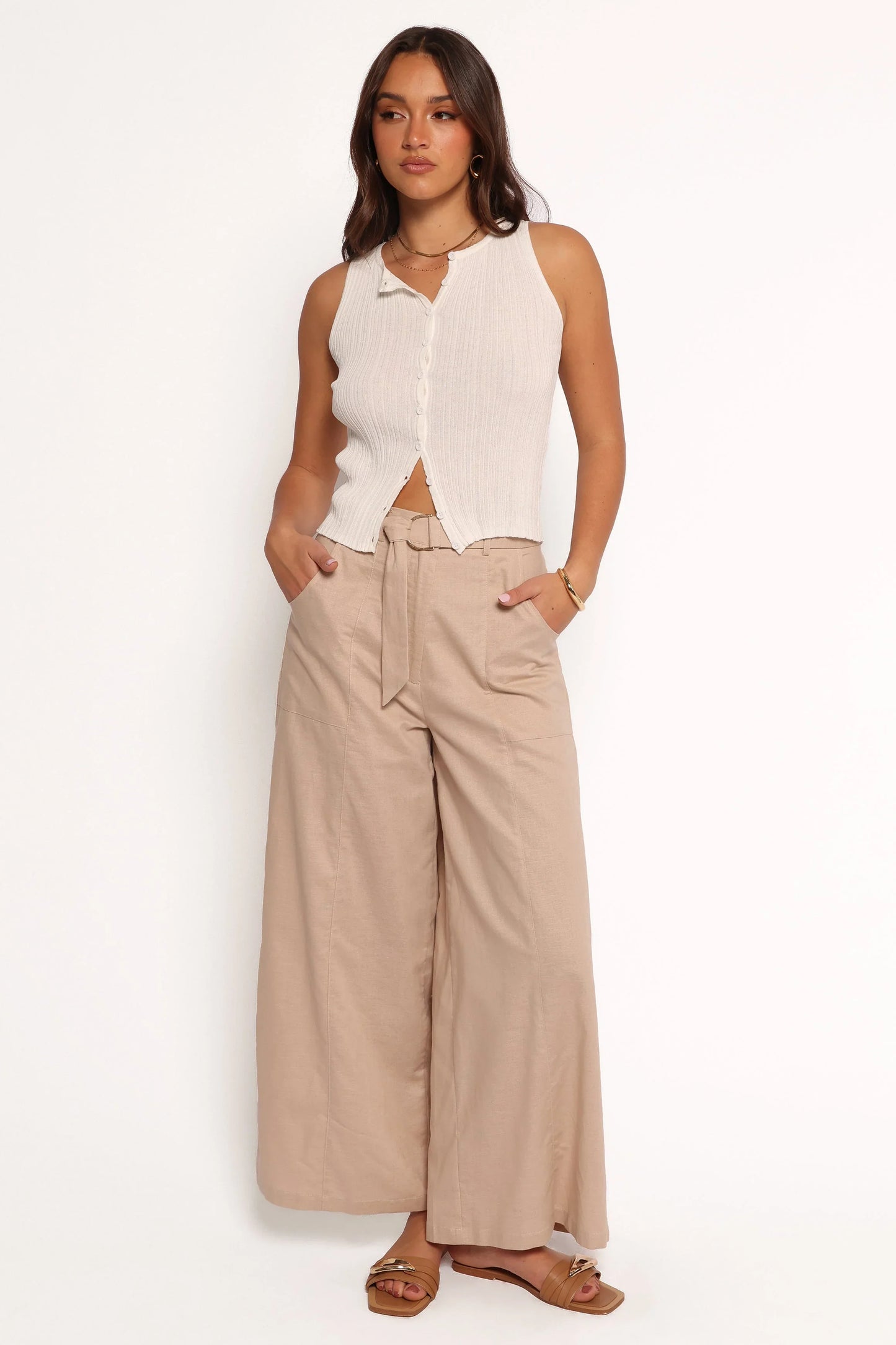 Sadie Wide Leg Pant Oatmeal
